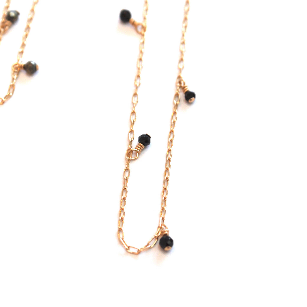 Delicate Bead Choker - Gold Fill/ pyrite (center of 3 pictured)