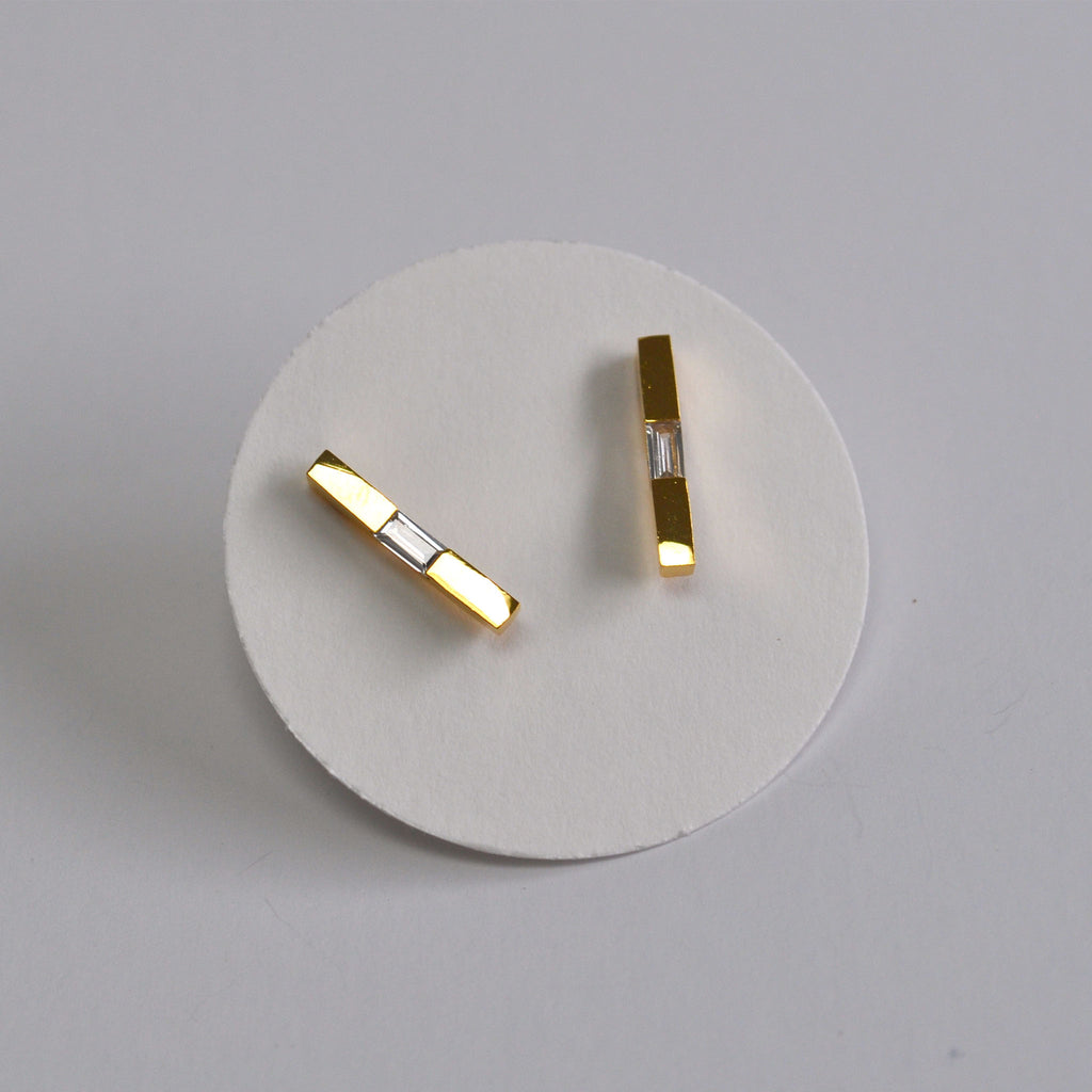 Gold Rectangle Studs