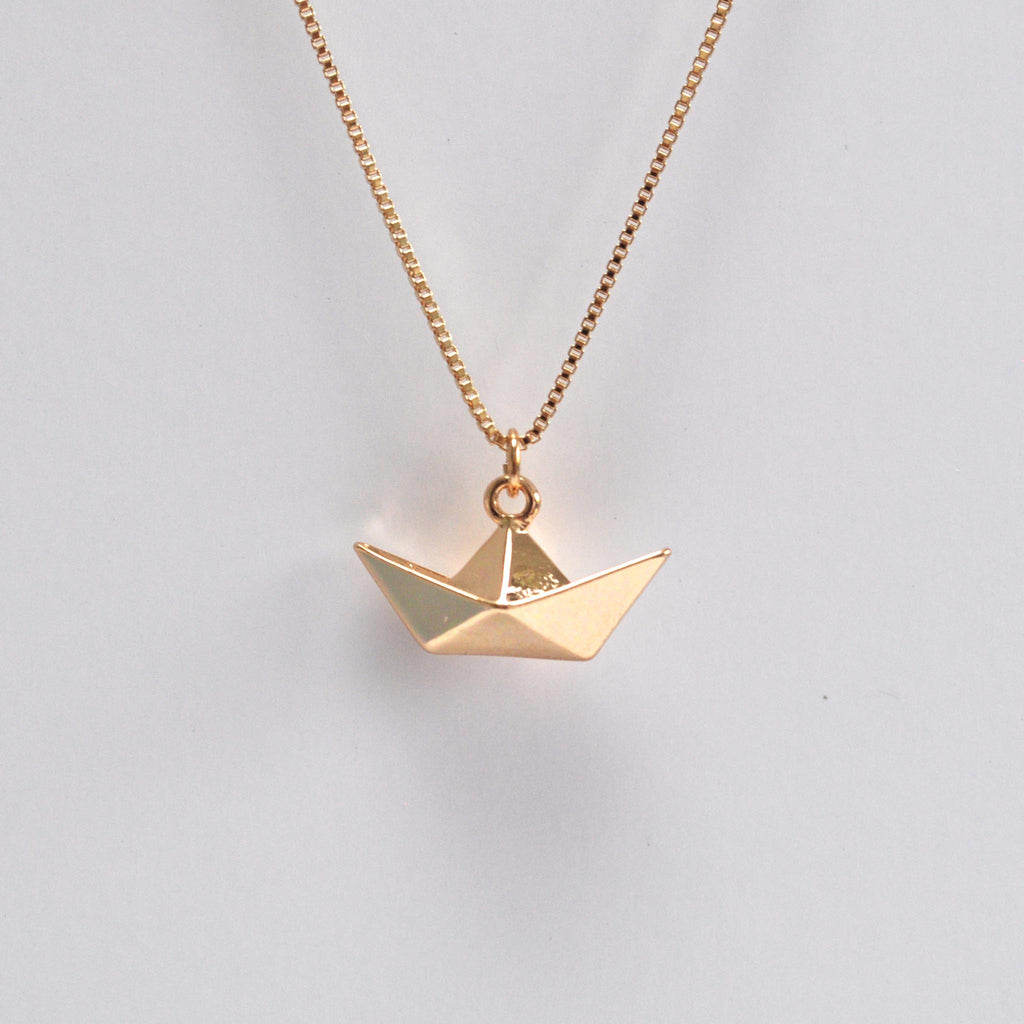Origami Boat Necklace