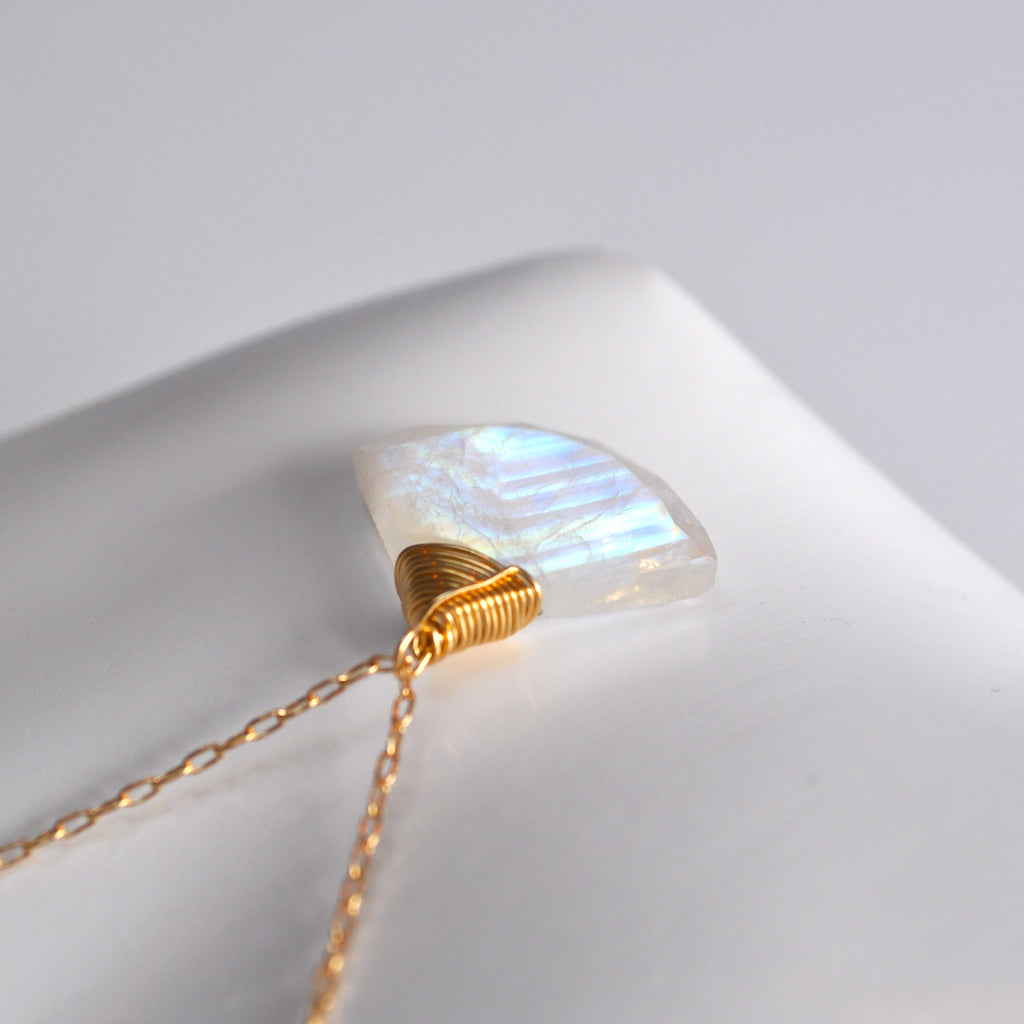 Moonstone Gold Fill Pendant Necklace