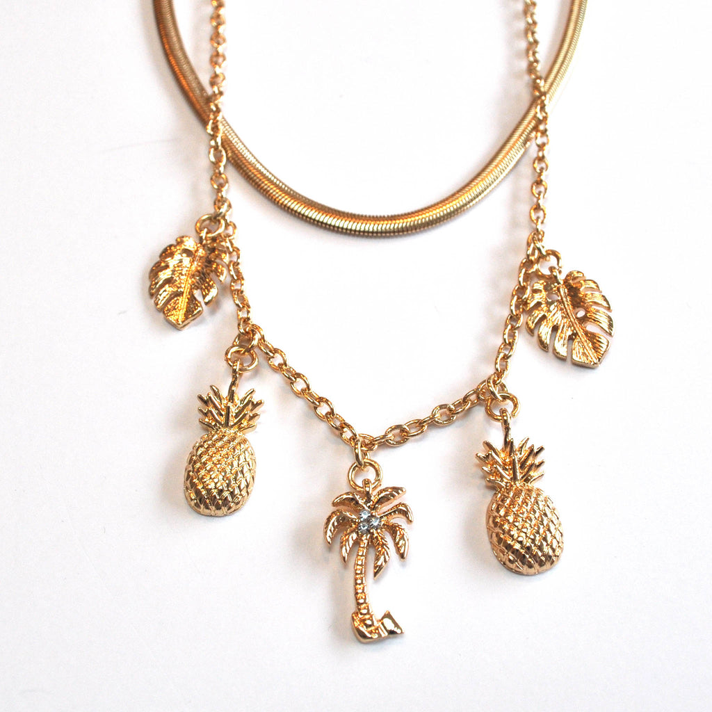 Tropical Charm 2-Layer Gold Necklace