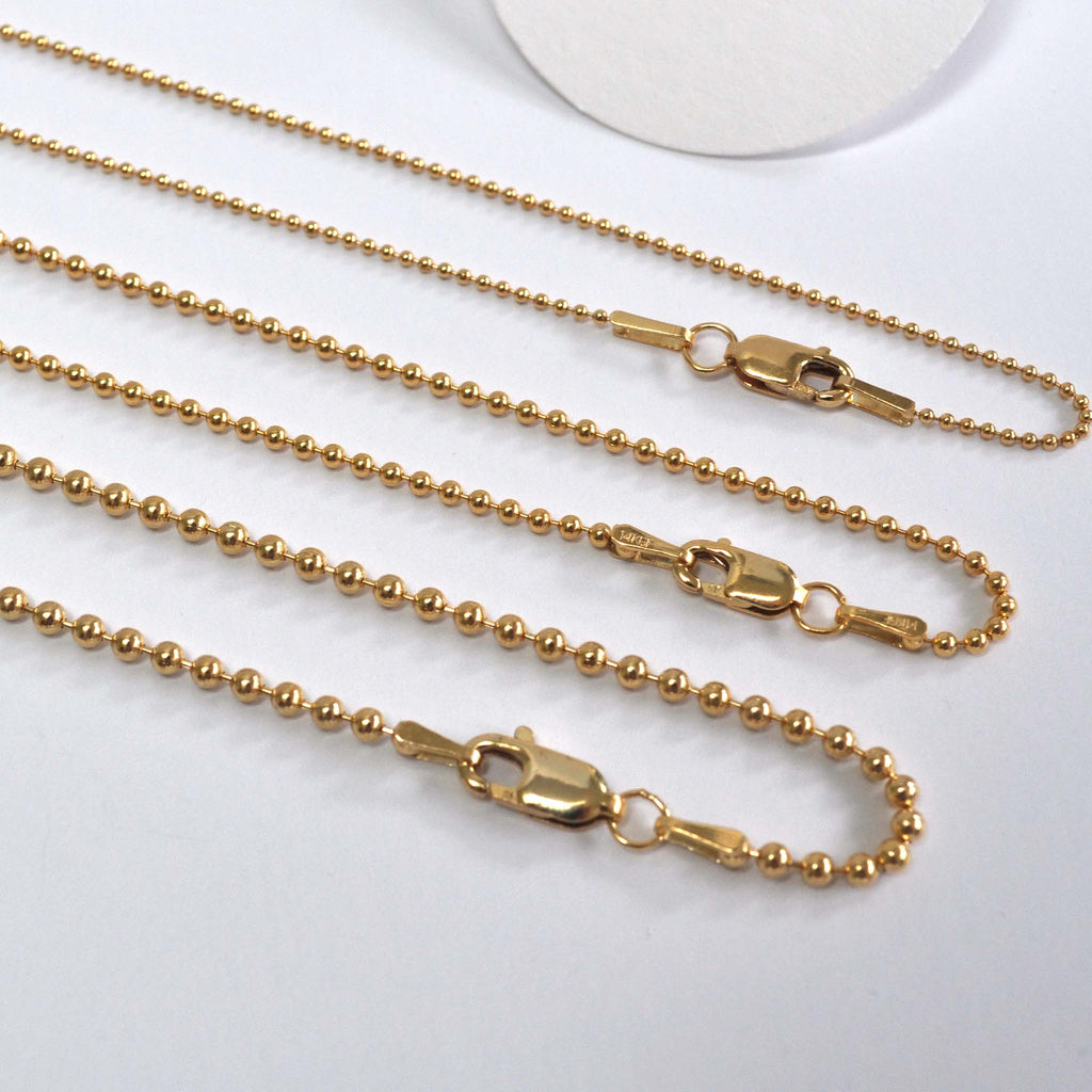 14K Gold Fill Ball Chain Necklaces - Assorted